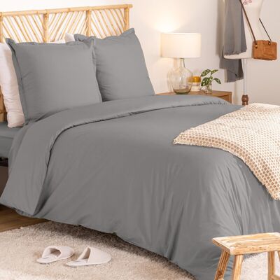 Ensemble de Literie en Percale Gris Atmosphera - Décoration Chambre Moderne - Publicité Ensemble de Literie en Percale Gris Atmosphera - Décoration Chambre Moderne - Publicité