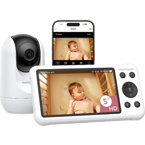 MOMCOZY Babyphone connecté Wi-Fi avec caméra 1080P, écran 5 pouces, détection mouvement/pleurs, vision nocturne et audio bidirectionnel - Publicité MOMCOZY Babyphone connecté Wi-Fi avec caméra 1080P, écran 5 pouces, détection mouvement/pleurs, vision nocturne et audio bidirectionnel - Publicité
