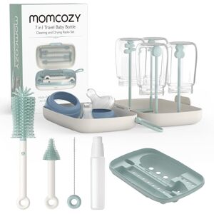 Momcozy LS001 Set de goupillons 7-en-1 portable pour biberons - Vert - Publicité Momcozy LS001 Set de goupillons 7-en-1 portable pour biberons - Vert - Publicité