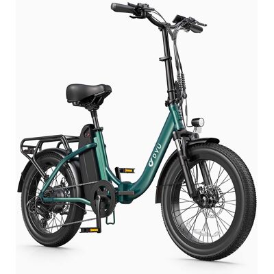 DYU C9 Vélo électrique pliant pour adulte, 20", 250 W, 48 V, 15,6 Ah, Fatbike, VTT électrique, 25 km/h - Vert - Publicité DYU C9 Vélo électrique pliant pour adulte, 20", 250 W, 48 V, 15,6 Ah, Fatbike, VTT électrique, 25 km/h - Vert - Publicité