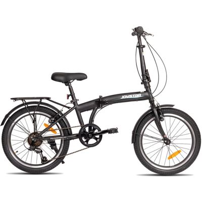 JoyStar Super, Vélo pliant 20" pour adultes, 6 vitesses, cadre en acier léger à haute teneur en carbone, frein à V double, noir, pour le camping et les trajets quotidiens - Publicité JoyStar Super, Vélo pliant 20" pour adultes, 6 vitesses, cadre en acier léger à haute teneur en carbone, frein à V double, noir, pour le camping et les trajets quotidiens - Publicité