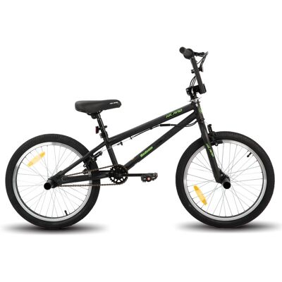 Hiland, Redeem, Vélo BMX 20 pouces pour enfants et adolescents, pour les pratiquants de freestyle débutants à avancés, avec moyeu pivotant à 360 degrés et 4 pédales, noir - Publicité Hiland, Redeem, Vélo BMX 20 pouces pour enfants et adolescents, pour les pratiquants de freestyle débutants à avancés, avec moyeu pivotant à 360 degrés et 4 pédales, noir - Publicité
