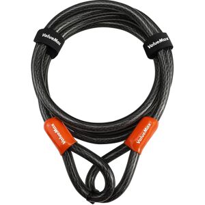 VALUEMAX Câble de vélo épaisseur 12 mm en revêtement PVC double boucle tressé - 213 cm - Publicité VALUEMAX Câble de vélo épaisseur 12 mm en revêtement PVC double boucle tressé - 213 cm - Publicité