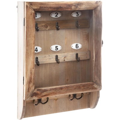 Atmosphera Ornella Boîte à clés en bois avec crochets - 38 x 27 cm - Publicité Atmosphera Ornella Boîte à clés en bois avec crochets - 38 x 27 cm - Publicité