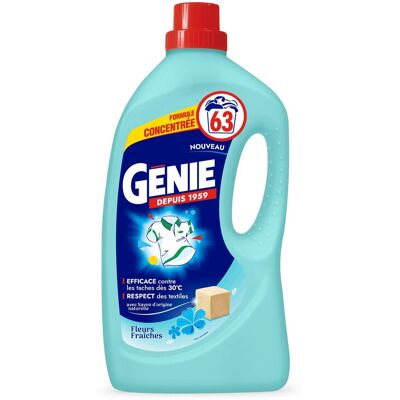 Génie GENIE Lessive liquide fleurs fraiches - 2,52 L - Publicité Génie GENIE Lessive liquide fleurs fraiches - 2,52 L - Publicité