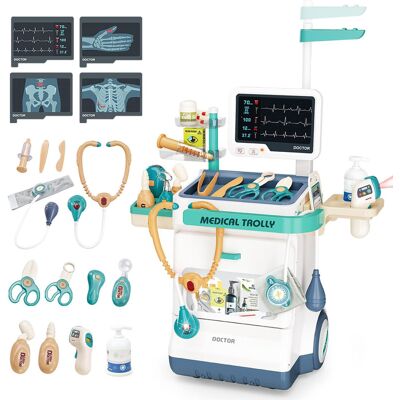 SNSP Table de traitement médical avec kit combiné écran de radiographie et ECG (avec effets lumineux et sonores, 4 piles bouton AG10 + 4 AG13 incluses, 2 piles AAA non incluses) - Publicité SNSP Table de traitement médical avec kit combiné écran de radiographie et ECG (avec effets lumineux et sonores, 4 piles bouton AG10 + 4 AG13 incluses, 2 piles AAA non incluses) - Publicité