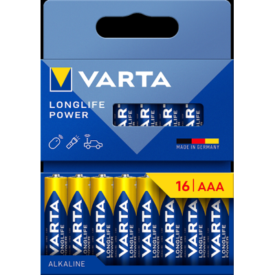 Varta Longlife Power Piles alcalines AAA x16 - Publicité Varta Longlife Power Piles alcalines AAA x16 - Publicité
