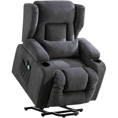 COMHOMA Chaise de repos électrique avec revêtement en tissu, chaise TV avec aide au levage et fonction d'inclinaison, gris tissu - Publicité COMHOMA Chaise de repos électrique avec revêtement en tissu, chaise TV avec aide au levage et fonction d'inclinaison, gris tissu - Publicité