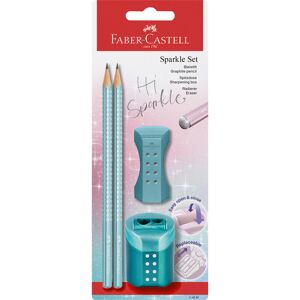 FABER-CASTELL Sparkle Lot de 2 crayons graphite et accessoires irisés - Océan - Publicité FABER-CASTELL Sparkle Lot de 2 crayons graphite et accessoires irisés - Océan - Publicité