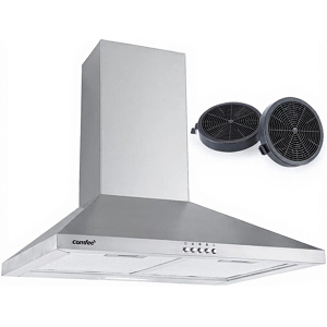 Comfee' Comfee Hotte aspirante murale avec filtre à charbon actif, à recyclage d’air ou évacuation, 400 m³/h, Classe énergétique B, filtre lavable à 5 couches, 3 niveaux réglables, pour cheminée - Publicité Comfee' Comfee Hotte aspirante murale avec filtre à charbon actif, à recyclage d’air ou évacuation, 400 m³/h, Classe énergétique B, filtre lavable à 5 couches, 3 niveaux réglables, pour cheminée - Publicité