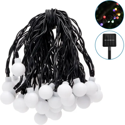 Aigostar Guirlande lumineuse solaire LED, boules laiteuses RGB 10 m - Publicité Aigostar Guirlande lumineuse solaire LED, boules laiteuses RGB 10 m - Publicité
