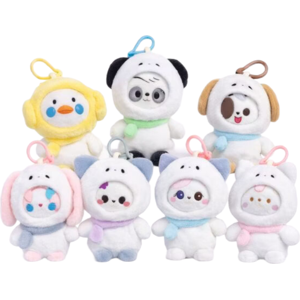 Porte-clés en peluche 12 cm - Animal de type vison, bonhomme de neige (Modèle aléatoire) - Publicité Porte-clés en peluche 12 cm - Animal de type vison, bonhomme de neige (Modèle aléatoire) - Publicité