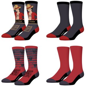 FREEGUN Lot de 4 paires de chaussettes pour enfants One Piece Luffy et Jolly Roger noir/rouge/gris/beige - Pointure 31/34 - Publicité FREEGUN Lot de 4 paires de chaussettes pour enfants One Piece Luffy et Jolly Roger noir/rouge/gris/beige - Pointure 31/34 - Publicité