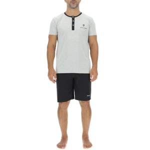 PIERRE CARDIN Pyjama pour homme ENC noir/gris chiné - Taille L - Publicité PIERRE CARDIN Pyjama pour homme ENC noir/gris chiné - Taille L - Publicité