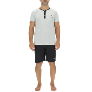 PIERRE CARDIN Pyjama pour homme ENC noir/gris chiné - Taille XL - Publicité PIERRE CARDIN Pyjama pour homme ENC noir/gris chiné - Taille XL - Publicité