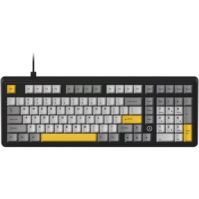 AJAZZ AK980 Clavier mécanique filaire, format 98 %, disposition QWERTY US, montage à joints, rétroéclairage multicolore - prise en charge du remplacement à chaud - Daydream Switch - Noir et gris - Publicité AJAZZ AK980 Clavier mécanique filaire, format 98 %, disposition QWERTY US, montage à joints, rétroéclairage multicolore - prise en charge du remplacement à chaud - Daydream Switch - Noir et gris - Publicité