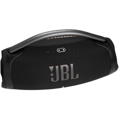 JBL Boombox 3 enceinte d'extérieur, 180 W, 2.1, Bluetooth, USB, 10000 mAh, étanche IP67, noire - Publicité JBL Boombox 3 enceinte d'extérieur, 180 W, 2.1, Bluetooth, USB, 10000 mAh, étanche IP67, noire - Publicité