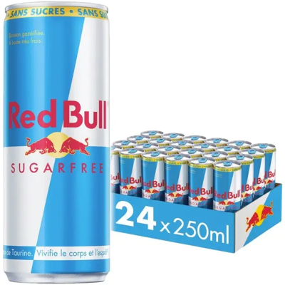 Red Bull Boisson énergisante sans sucre 24 x 250 ml - Publicité Red Bull Boisson énergisante sans sucre 24 x 250 ml - Publicité