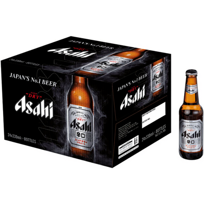 Asahi Bière Super Dry - Pack de 24 x 33 cl - Publicité Asahi Bière Super Dry - Pack de 24 x 33 cl - Publicité
