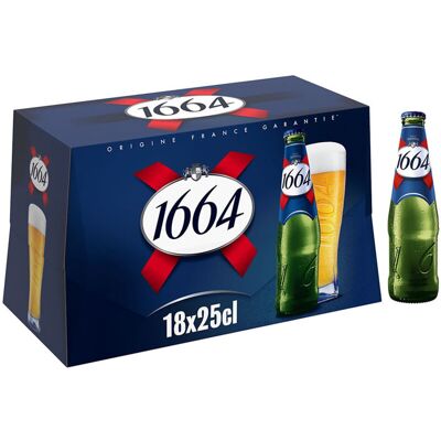 Kronenbourg1664 1664 Bière Blonde 5,5° 18 x 25cl - Publicité Kronenbourg1664 1664 Bière Blonde 5,5° 18 x 25cl - Publicité
