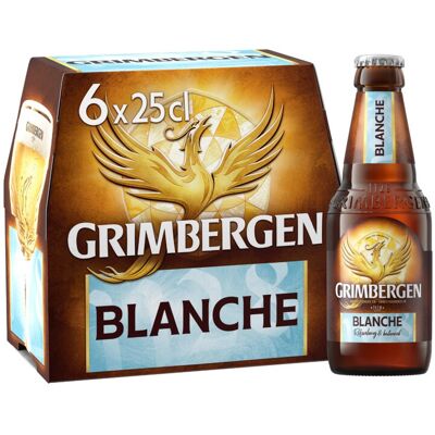 GRIMBERGEN Bière d'abbaye blanche 6,0° 6 x 25Cl - Publicité GRIMBERGEN Bière d'abbaye blanche 6,0° 6 x 25Cl - Publicité