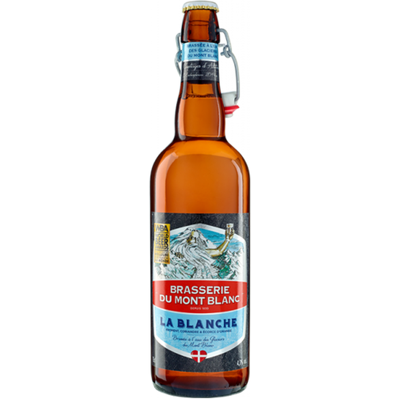 Brasserie du Mont Blanc BLANCHE DU MONT BLANC Bière 4,7 % - 75 cl - Publicité Brasserie du Mont Blanc BLANCHE DU MONT BLANC Bière 4,7 % - 75 cl - Publicité