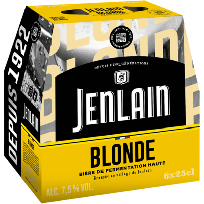 JENLAIN Bière blonde 6,5 % - Pack 6 x 25 cl - Publicité JENLAIN Bière blonde 6,5 % - Pack 6 x 25 cl - Publicité