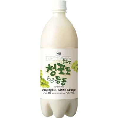 Makgeolli Vin de riz raisin blanc 5 % Alc. - 750 ml - Publicité Makgeolli Vin de riz raisin blanc 5 % Alc. - 750 ml - Publicité