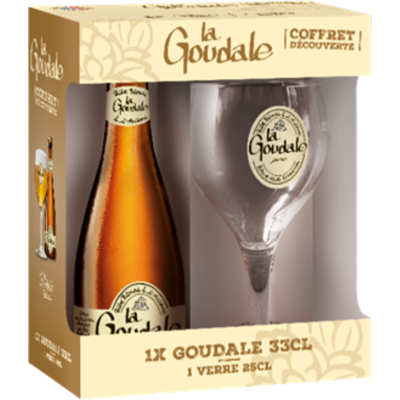 LA GOUDALE Coffret Bière blonde à l'ancienne 7,2 % 33 cl + 1 verre 25 cl - Publicité LA GOUDALE Coffret Bière blonde à l'ancienne 7,2 % 33 cl + 1 verre 25 cl - Publicité