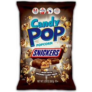 Candy POP Popcorn saveur Snickers - 149 g - Publicité Candy POP Popcorn saveur Snickers - 149 g - Publicité