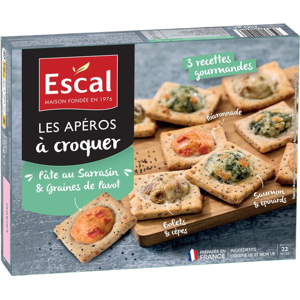 ESCAL Apéritifs à croquer au sarrasin et graines de pavot - 22 pièces / 250 g - Publicité ESCAL Apéritifs à croquer au sarrasin et graines de pavot - 22 pièces / 250 g - Publicité