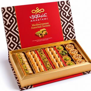 ANABTAWI Assortiment de pâtisseries orientales, boîte rouge - 250 g - Publicité ANABTAWI Assortiment de pâtisseries orientales, boîte rouge - 250 g - Publicité