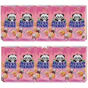 Meiji Hello Panda Biscuits avec fourrage goût fraise 50 g (Lot de 10) - Publicité Meiji Hello Panda Biscuits avec fourrage goût fraise 50 g (Lot de 10) - Publicité