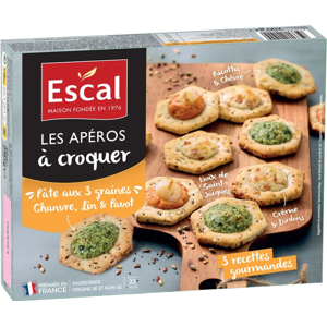 ESCAL Apéritifs à croquer aux 3 graines - 22 pièces / 250 g - Publicité ESCAL Apéritifs à croquer aux 3 graines - 22 pièces / 250 g - Publicité