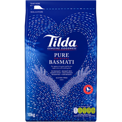 Riz Basmati Original Tilda - 10kg - Sans Gluten - Publicité Riz Basmati Original Tilda - 10kg - Sans Gluten - Publicité