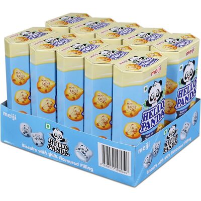 Meiji Hello Panda Biscuits fourrés à la crème au lait onctueuse 10 x 50 g - Publicité Meiji Hello Panda Biscuits fourrés à la crème au lait onctueuse 10 x 50 g - Publicité