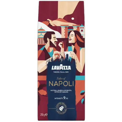 LAVAZZA - Grains moulu - NAPOLI - 2x250g - Publicité LAVAZZA - Grains moulu - NAPOLI - 2x250g - Publicité