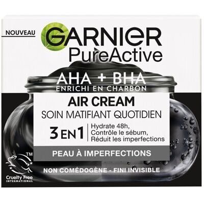 Garnier PureActive Charbon Air Cream - Crème visage matifiante - Publicité Garnier PureActive Charbon Air Cream - Crème visage matifiante - Publicité