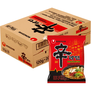Nongshim Shin Ramyun 20x120g - Nouilles instantanées épicées coréennes - Publicité Nongshim Shin Ramyun 20x120g - Nouilles instantanées épicées coréennes - Publicité