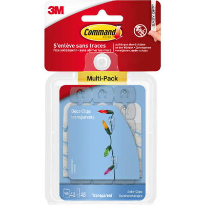 3M Command™ Multi-pack Déco Clips transparents - Publicité 3M Command™ Multi-pack Déco Clips transparents - Publicité