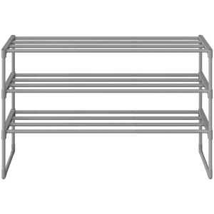 Ochama x SONGMICS Meuble à chaussures empilable 3 niveaux en métal gris - 30 x 92 x 55 cm - Publicité Ochama x SONGMICS Meuble à chaussures empilable 3 niveaux en métal gris - 30 x 92 x 55 cm - Publicité