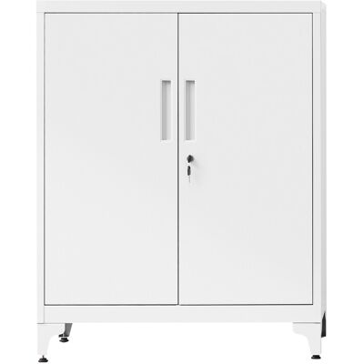 Ochama Armoire de bureau en acier blanc mat – 80x40x90cm,2 portes verrouillables, rangement polyvalent – Idéale pour le salon ou le bureau - Publicité Ochama Armoire de bureau en acier blanc mat – 80x40x90cm,2 portes verrouillables, rangement polyvalent – Idéale pour le salon ou le bureau - Publicité