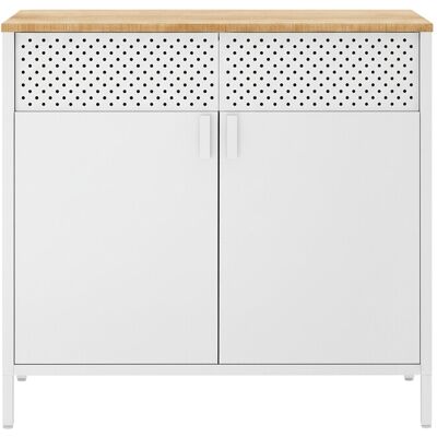 Ochama Armoire de rangement métallique blanc mat et jaune chamois – Double porte avec fermeture magnétique, étagère réglable, 80 x 40 x 76 cm, cadre en acier et panneaux de particules – unité sécurisée et polyvalente - Publicité Ochama Armoire de rangement métallique blanc mat et jaune chamois – Double porte avec fermeture magnétique, étagère réglable, 80 x 40 x 76 cm, cadre en acier et panneaux de particules – unité sécurisée et polyvalente - Publicité