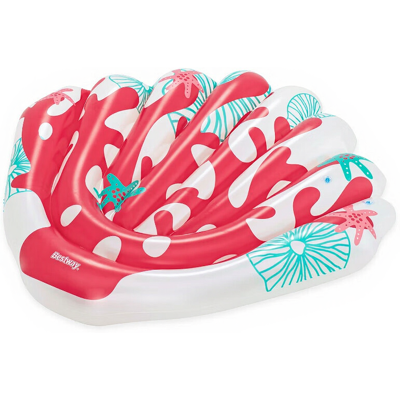 Bestway Matelas gonflable corail - 143 x 139 x 19 cm - Publicité Bestway Matelas gonflable corail - 143 x 139 x 19 cm - Publicité
