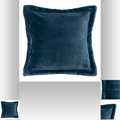 Atmosphera Coussin en flanelle Cuddly bleu égéen - 53 x 53 cm - Publicité Atmosphera Coussin en flanelle Cuddly bleu égéen - 53 x 53 cm - Publicité