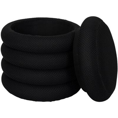 THE HOME DECO FACTORY Pouf 2-en-1 en tissu coloré Atom noir - Publicité THE HOME DECO FACTORY Pouf 2-en-1 en tissu coloré Atom noir - Publicité
