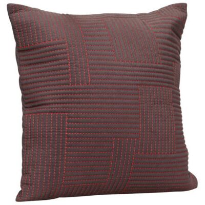 Hübsch Floy Housse de coussin - Marron/rouge - Publicité Hübsch Floy Housse de coussin - Marron/rouge - Publicité