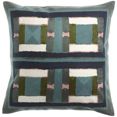 Vivaraise HOUSSE DE COUSSIN BRODE TAHO VERT DE GRIS - Publicité Vivaraise HOUSSE DE COUSSIN BRODE TAHO VERT DE GRIS - Publicité