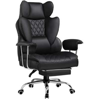 GTPLAYER Chaise Gaming - Fauteuil de Bureau Exécutif avec Repose-Pieds, Ergonomique, Dossier Haut, Support Lombaire, Inclinable, Pivotante, Robustesse Haute, Noir - Publicité GTPLAYER Chaise Gaming - Fauteuil de Bureau Exécutif avec Repose-Pieds, Ergonomique, Dossier Haut, Support Lombaire, Inclinable, Pivotante, Robustesse Haute, Noir - Publicité