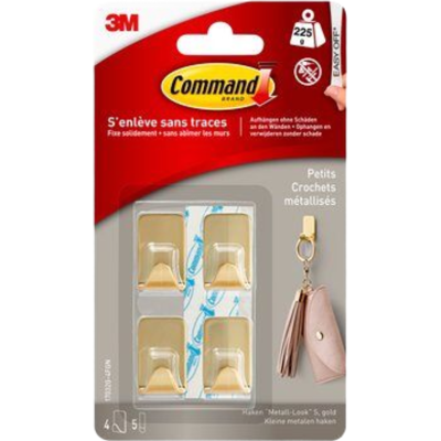 Command Metallic Decorative Hook Gold Small Size - Publicité Command Metallic Decorative Hook Gold Small Size - Publicité